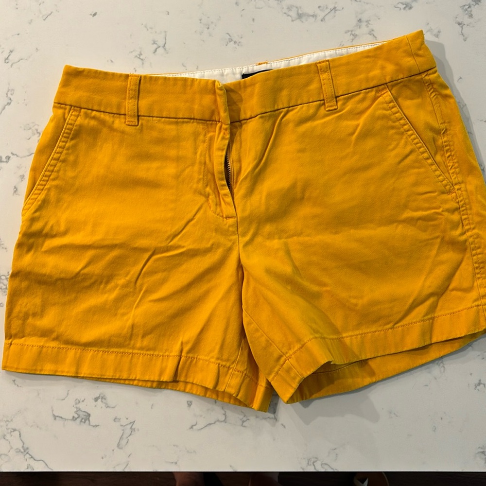 J Crew Mustard Yellow Shorts 4” Inseam Size 8